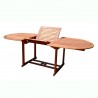 Malibu Outdoor Wood Patio Extendable Dining Table - White BG - Close-Up