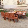 Malibu Outdoor 7-piece Wood Patio Extendable Table Dining Set - Lifestyle - Malibu Outdoor 7-piece Wood Patio Extendable Table Dining Set - Lifestyle