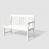 Bradley Eco-friendly 4-foot Outdoor White Wood Garden Bench - Angled