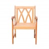 Malibu Eco-friendly Outdoor Hardwood Garden Arm Chair - Front White BG
