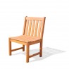 Malibu Eco-friendly Outdoor Hardwood Garden Armless Chair - Angled
