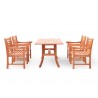 Malibu Eco-friendly 5-piece Outdoor Hardwood Dining Set with Rectangle Table and Arm Chairs
