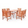 Malibu Eco-friendly 7-piece Outdoor Hardwood Dining Set with Rectangle Table and Arm Chairs