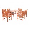 Malibu Eco-friendly 7-piece Outdoor Hardwood Dining Set with Rectangle Table and Arm Chairs