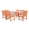 Malibu Eco-friendly 7-piece Outdoor Hardwood Dining Set with Rectangle Table and Armless Chairs