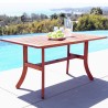 Malibu Outdoor Wood Patio Curvy Legs Dining Table - Lifestyle