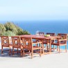 Malibu Outdoor 7-piece Wood Patio Dining Set with Extension Table - Lifestyle - Malibu Outdoor 7-piece Wood Patio Dining Set with Extension Table - Lifestyle