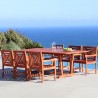 Malibu Outdoor 7-piece Wood Patio Dining Set with Extension Table - Lifestyle - Malibu Outdoor 7-piece Wood Patio Dining Set with Extension Table - Lifestyle