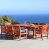 Malibu Outdoor 9-piece Wood Patio Dining Set with Extension Table - Lifestyle - Malibu Outdoor 9-piece Wood Patio Dining Set with Extension Table - Lifestyle
