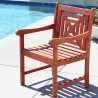 Malibu Outdoor Wood Patio Dining Chair - Angled Lifestyle - Malibu Outdoor Wood Patio Dining Chair - Angled Lifestyle