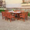 Malibu Outdoor 7-piece Wood Patio Extendable Table Dining Set - Lifestyle 2 - Malibu Outdoor 7-piece Wood Patio Extendable Table Dining Set - Lifestyle 2