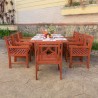 Malibu Outdoor 9-piece Wood Patio Extendable Table Dining Set - Lifestyle 2 - Malibu Outdoor 9-piece Wood Patio Extendable Table Dining Set - Lifestyle 2