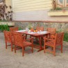 Malibu Outdoor 7-piece Wood Patio Extendable Table Dining Set - Lifestyle - Malibu Outdoor 7-piece Wood Patio Extendable Table Dining Set - Lifestyle