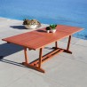 Vifah Malibu Outdoor Wood Patio Extendable Table Dining Table - Lifestyle - Extended - Vifah Malibu Outdoor Wood Patio Extendable Table Dining Table - Lifestyle - Extended