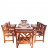  Malibu Outdoor 7-piece Wood Patio Dining Set - White BG -  Malibu Outdoor 7-piece Wood Patio Dining Set - White BG