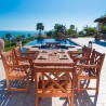  Malibu Outdoor 7-piece Wood Patio Dining Set - Lifestyle -  Malibu Outdoor 7-piece Wood Patio Dining Set - Lifestyle