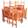 Malibu Outdoor 7-piece Wood Patio Dining Set - Stacked - White BG