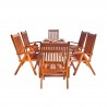 Malibu Outdoor 7-piece Wood Patio Dining Set with Reclining Chairs - White BG - Malibu Outdoor 7-piece Wood Patio Dining Set with Reclining Chairs - White BG