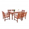 Malibu Outdoor 7-piece Wood Patio Dining Set - White BG - Malibu Outdoor 7-piece Wood Patio Dining Set - White BG