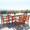 Malibu Outdoor 7-piece Wood Patio Dining Set - Lifestyle - Malibu Outdoor 7-piece Wood Patio Dining Set - Lifestyle