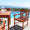 Malibu Outdoor Wood Patio Dining Chair - Close-Up  - Malibu Outdoor Wood Patio Dining Chair - Close-Up 
