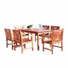 Malibu Outdoor 7-piece Wood Patio Dining Set - White BG - Malibu Outdoor 7-piece Wood Patio Dining Set - White BG