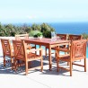Malibu Outdoor 7-piece Wood Patio Dining Set - Lifestyle - Malibu Outdoor 7-piece Wood Patio Dining Set - Lifestyle