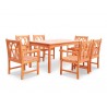 Malibu Eco-friendly 7-piece Outdoor Hardwood Dining Set with Rectangle Table and Arm Chairs