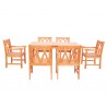 Malibu Eco-friendly 7-piece Outdoor Hardwood Dining Set with Rectangle Table and Arm Chairs