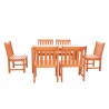 Malibu Eco-friendly 7-piece Outdoor Hardwood Dining Set with Rectangle Table and Armless Chairs