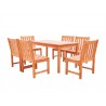 Malibu Eco-friendly 7-piece Outdoor Hardwood Dining Set with Rectangle Table and Armless Chairs