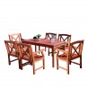 Malibu Outdoor 7-piece Wood Patio Dining Set - White BG - Malibu Outdoor 7-piece Wood Patio Dining Set - White BG