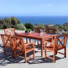 Malibu Outdoor 7-piece Wood Patio Dining Set - Lifestyle - Malibu Outdoor 7-piece Wood Patio Dining Set - Lifestyle