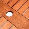 Malibu Outdoor Wood Patio Rectangular Dining Table - Umbrella Hole Close-Up