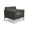 Vania Chair In Leather Dark Grey - Vania Chair In Leather Dark Grey