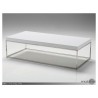 Kubo Rectangular Coffee Table High Gloss White with Stainless Steel  - Kubo Rectangular Coffee Table High Gloss White with Stainless Steel 