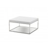 Kubo 30" Square Coffee Table High Gloss White with Stainless Steel  - Kubo 30" Square Coffee Table High Gloss White with Stainless Steel 