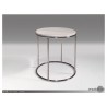 Elysee End Table White Volakas Marble with Polished Stainless Steel - Elysee End Table White Volakas Marble with Polished Stainless Steel