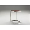 Horseshoe 20" End Table American Walnut with Polished Stainless Steel - Horseshoe 20" End Table American Walnut with Polished Stainless Steel