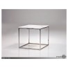 Kube End Table White Volakas Marble with Polished Stainless Stee - Kube End Table White Volakas Marble with Polished Stainless Stee