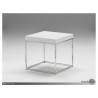 Kubo End Table High Gloss White with Stainless Steel - Kubo End Table High Gloss White with Stainless Steel