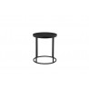 Onix 21" Round End Table Black Nero Marquina Marble with Black Powder Coated Steel - Onix 21" Round End Table Black Nero Marquina Marble with Black Powder Coated Steel
