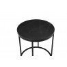 Onix 21" Round End Table Black Nero Marquina Marble with Black Powder Coated Steel - Onix 21" Round End Table Black Nero Marquina Marble with Black Powder Coated Steel