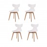 Leisure D With Tan PP Stand Dinning Chair - White - 4 Pc Set - Leisure D With Tan PP Stand Dinning Chair - White - 4 Pc Set