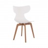 Leisure D With Tan PP Stand Dinning Chair - White - Angled - Leisure D With Tan PP Stand Dinning Chair - White - Angled