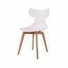 Leisure D With Tan PP Stand Dinning Chair - White - Back Angled - Leisure D With Tan PP Stand Dinning Chair - White - Back Angled