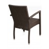 Hand Woven PE Synthetic Wicker Arm Chair - Coffee - Back - Hand Woven PE Synthetic Wicker Arm Chair - Coffee - Back