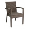 Hand Woven PE Synthetic Wicker Arm Chair - Coffee - Hand Woven PE Synthetic Wicker Arm Chair - Coffee