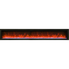 100" Basic Clean-face Electric Built-in With Glass With Black Steel Surround Fireplace - Red Flame - 100" Basic Clean-face Electric Built-in With Glass With Black Steel Surround Fireplace - Red Flame