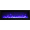 60" Basic Clean-face Electric Built-in With Glass With Black Steel Surround Fireplace - Blue Flame - 60" Basic Clean-face Electric Built-in With Glass With Black Steel Surround Fireplace - Blue Flame
